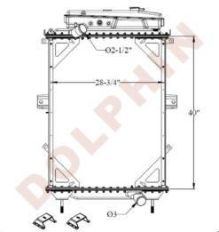 6510652 KENWORTH RADIATOR - T300 (1982-2010) 40'' x 28-3/4'' x 2-3/8''