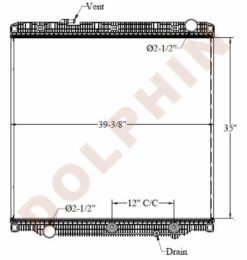 6601948 FREIGHTLINER RADIATOR, NEWER CASCADIA 35'' x 39-3/8'' x 2-1/8''